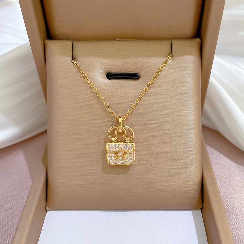 Dây Chuyền Thép Titan Mặt Kim Cương Nhân Tạo Sang Trọng Cho Nữ