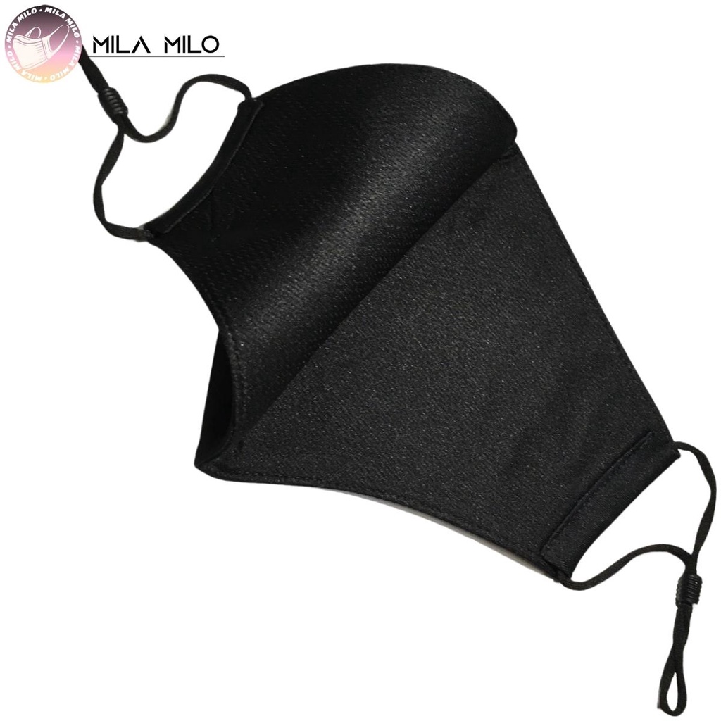 Khẩu trang vải kháng khuẩn in logo 3D 3 lớp cao cấp - Khẩu trang vải đen người lớn