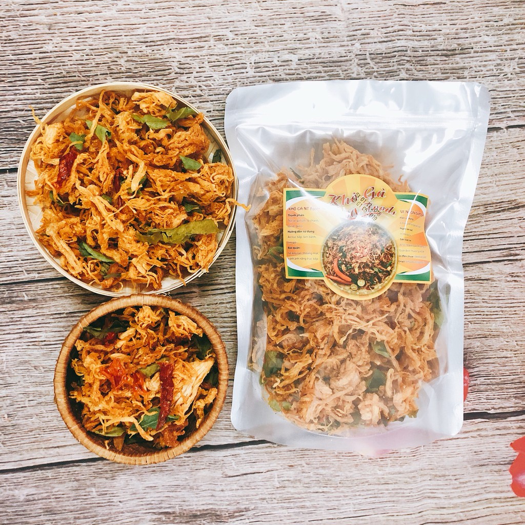 COMBO 500G KHÔ GÀ LÁ CHANH NGON VÀ 500G KHÔ GÀ BƠ TỎI
