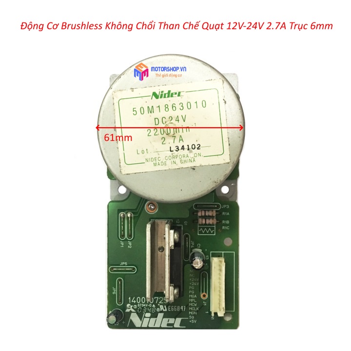 MTS Động Cơ, Motor Brushless Không Chổi Than Chế Quạt Siêu Khỏe12V-24V 2.7A Trục 6mm