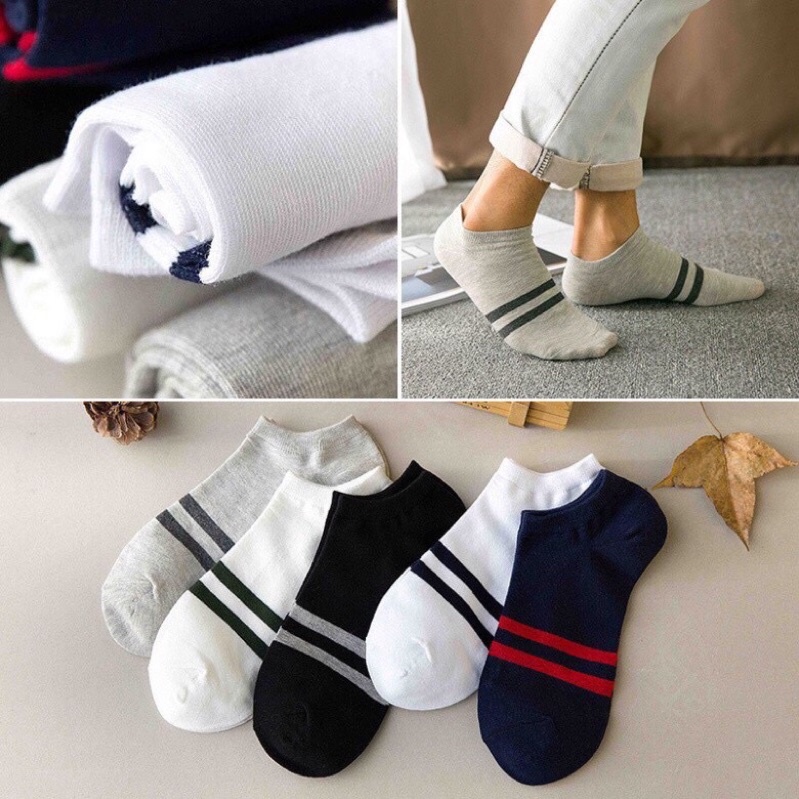 [TonaShoe] Vớ Cổ Ngắn Sọc Ngang Chân