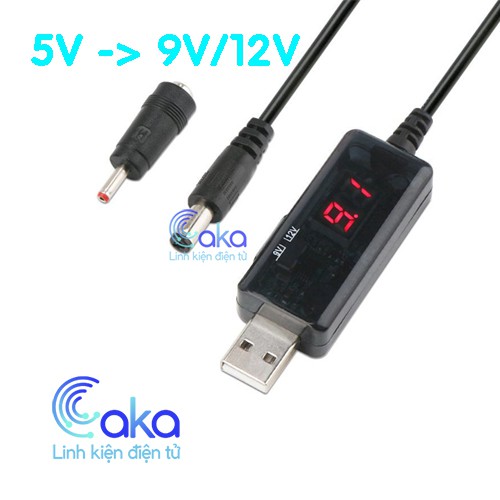 Dây usb tăng áp 5V lên  9V 12V