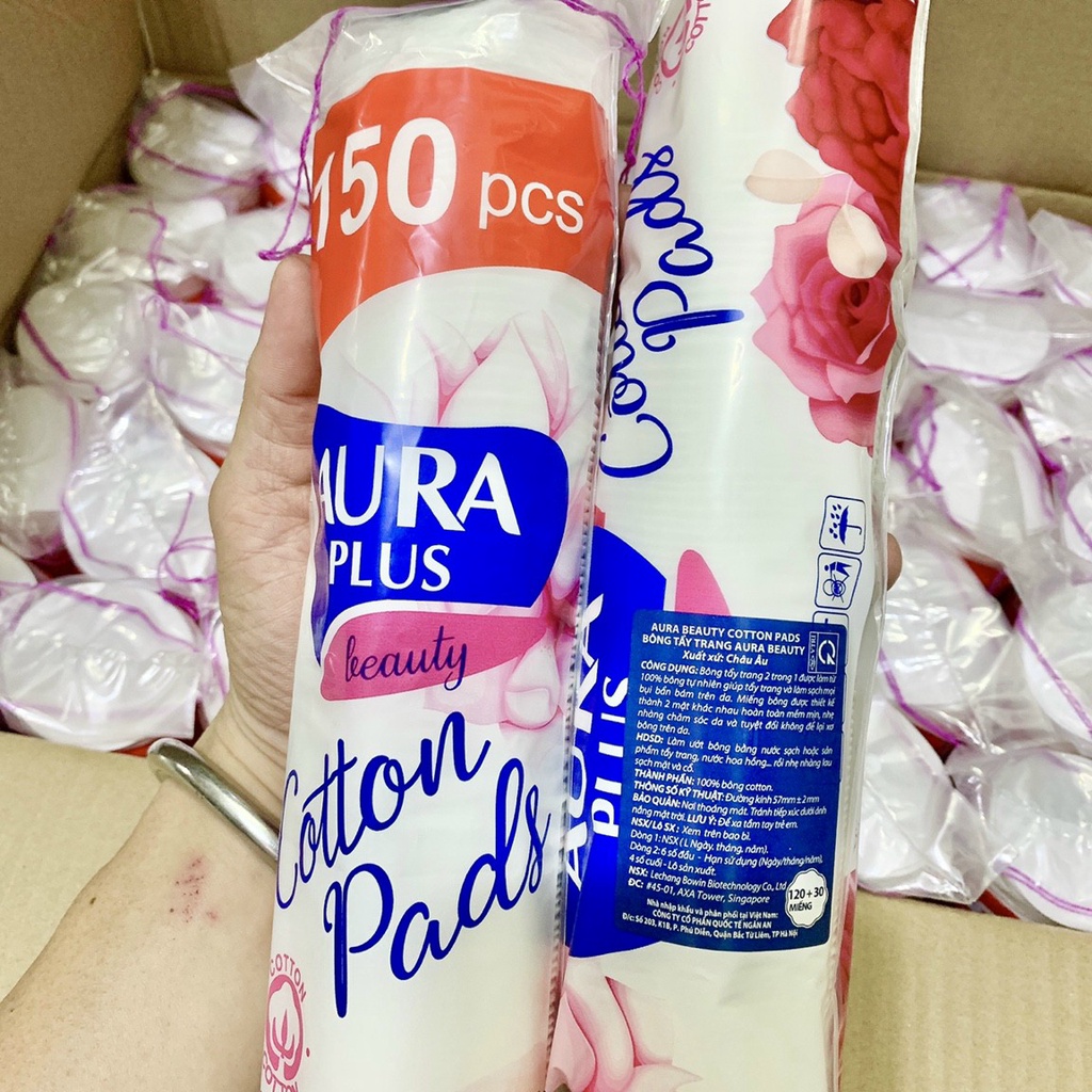 Bông tẩy trang aura 150 miếng siêu sịn - mới về