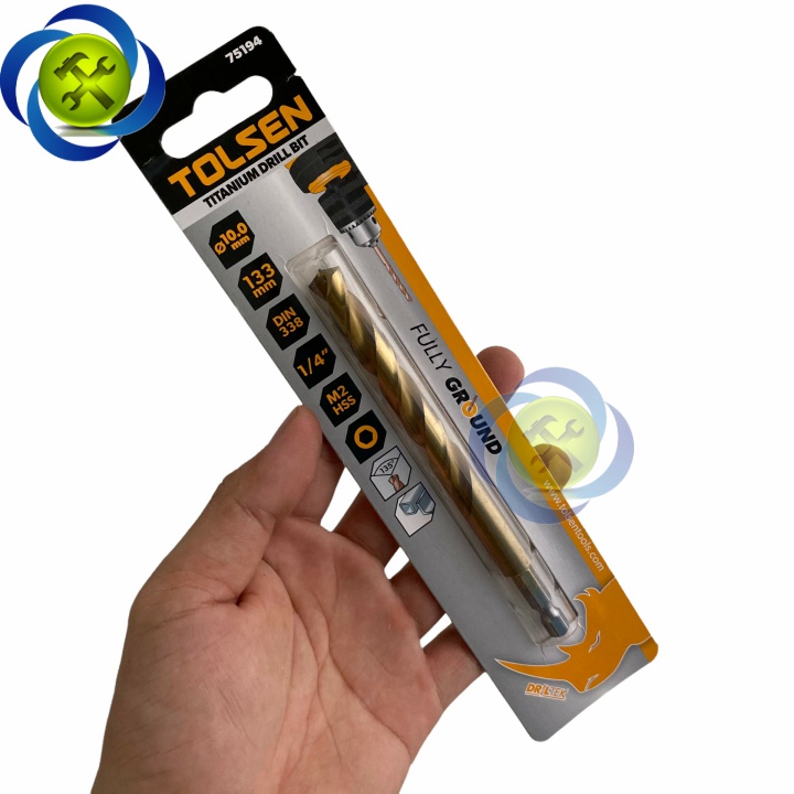 Mũi khoan sắt 10mm Tolsen 75194 dài 133mm chuôi lục giác