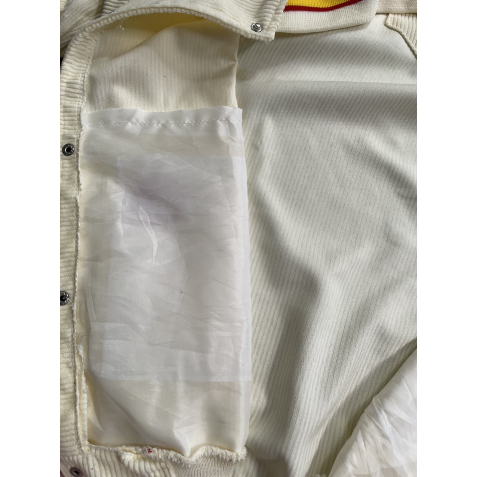 Áo khoác nhung bomber logo thêu gấu năng động Noble TP008