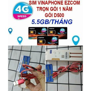 [GIÁ HỦY DIỆT] COMBO SIM VINA 1 NĂM+ DÂY SẠC IPHONE CAP DÙ