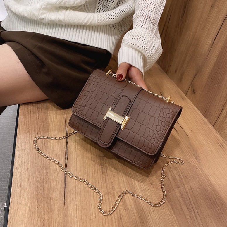 {Hot Trend} Túi xách nữ đeo chéo vân da cá sấu khóa chữ H trẻ trung thanh lịch TX26 túi đeo vai | BigBuy360 - bigbuy360.vn