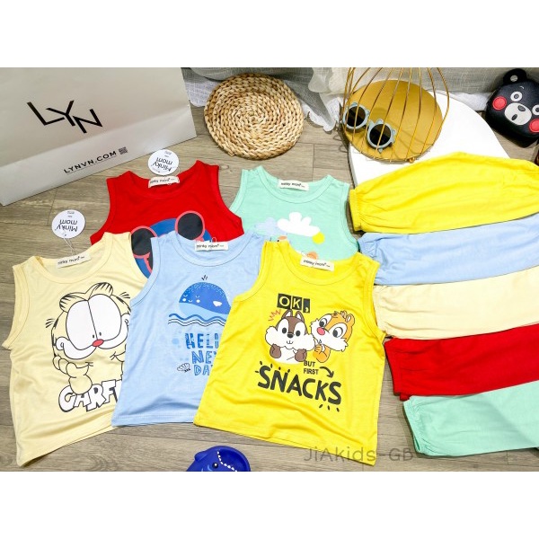 Bộ Ba Lỗ Quần Alibaba THUN LẠNH MINKY MOM In Hình Dễ Thương Cho Bé BL-IN28
