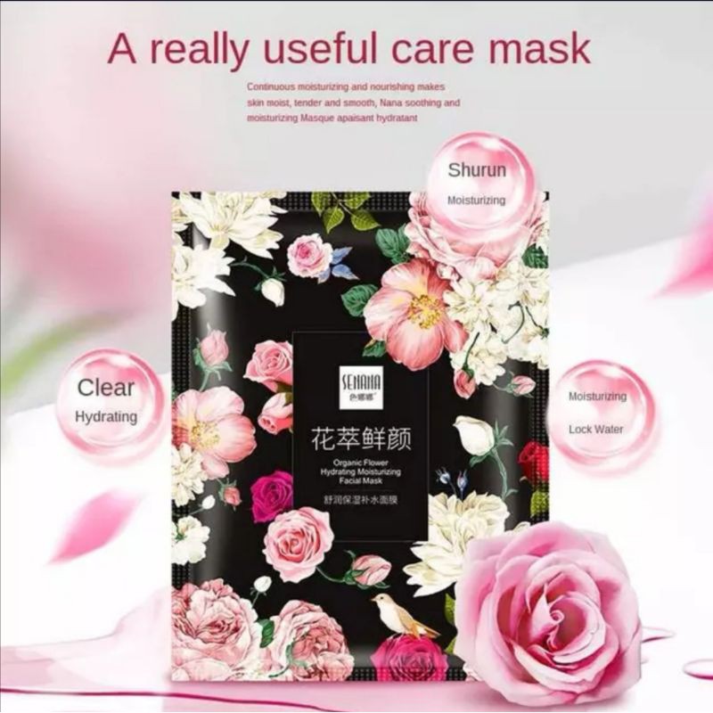 SENANA Flower Extract Refreshing Face Rose Essence Refreshing Moisturizing Mask Nourishing Moisturizing Mask