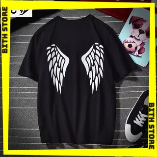 Áo Phông Ngắn Tay Nam Nữ Phản Quang Đôi Cánh Thiên Thần Phát Sáng, Áo Thun Cotton Unisex Rẻ Và Đẹp