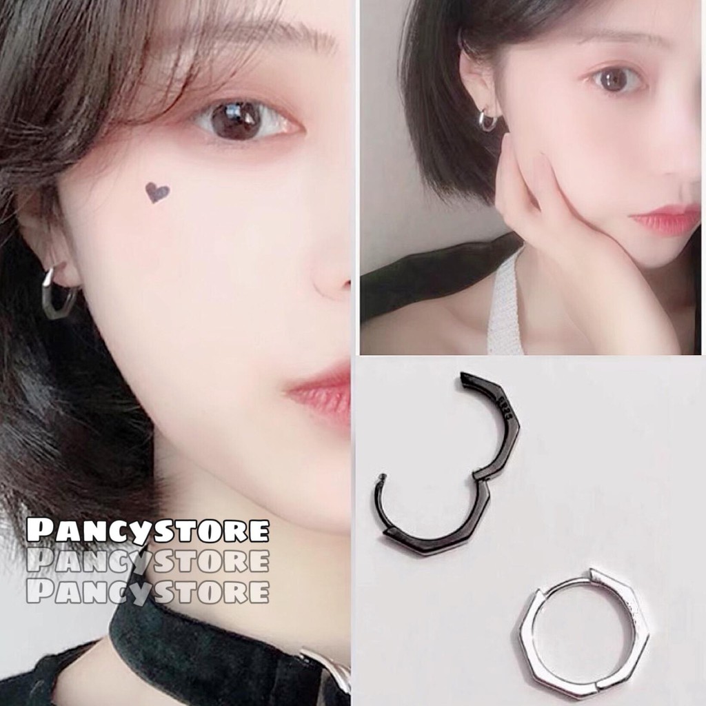 khuyên tai titan bát giác không gỉ