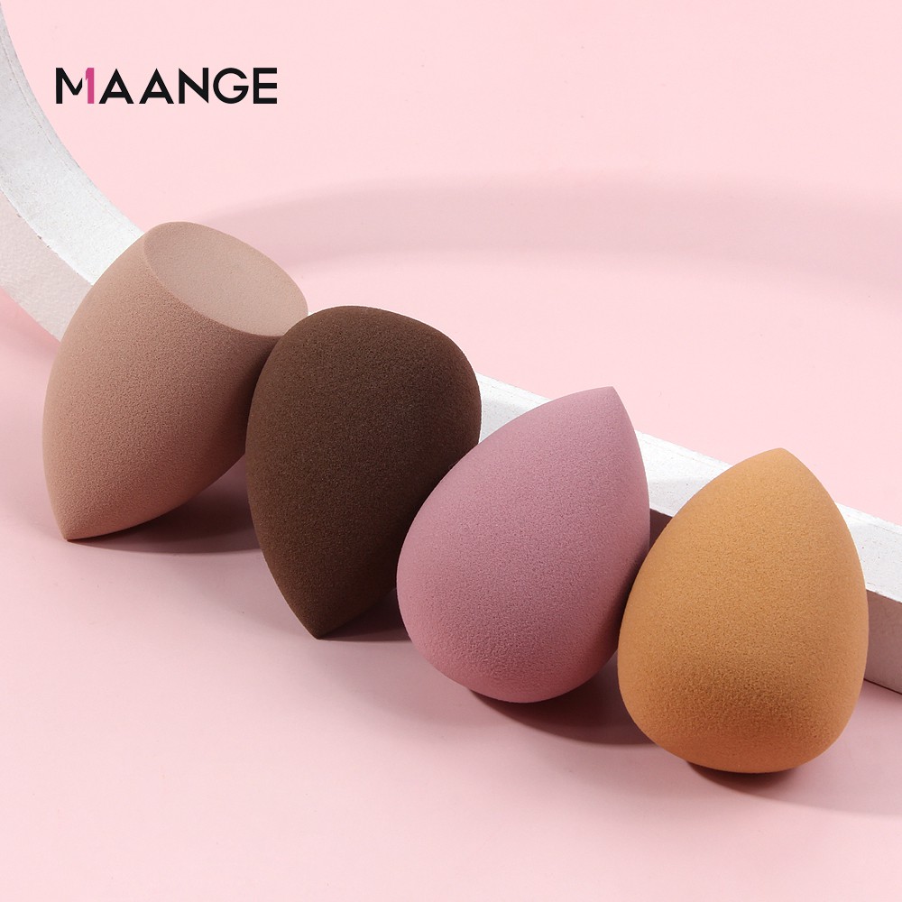 Set 4 mút trang điểm MAANGE mềm mại có hộp đựng cho nữ làm đẹp 93g