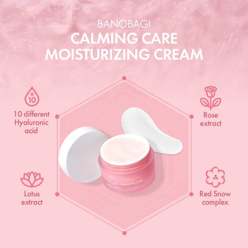 Kem dưỡng ẩm sáng da Banobagi Calming Care Moisturizing Cream (Màu hồng) 50ml