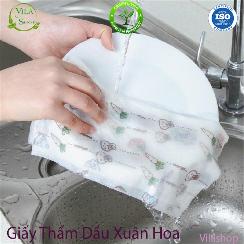 Sét 5 Cuộn Giấy Lau Đa Năng, Khăn Giấy Thấm Dầu Nhà Bếp Xuân Hoa Siêu Dai, Thấm Hút Nước Siêu Tốt Tái Sử Dụng Được