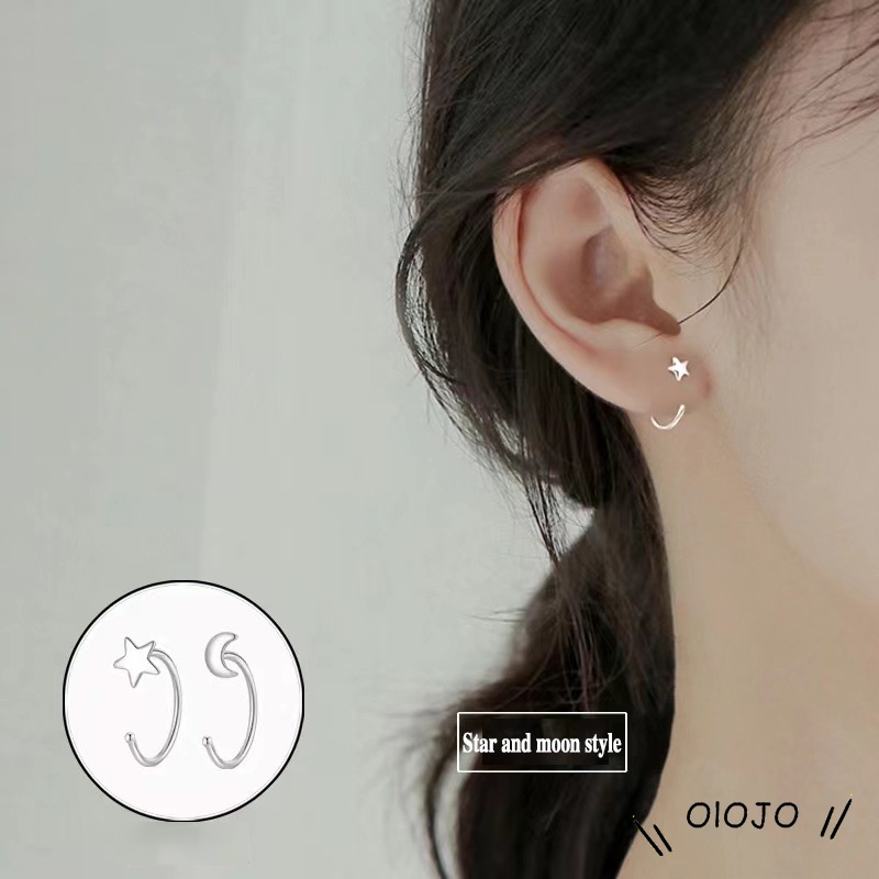 Bông tai mạ bạc hình bướm đơn giản phong cách ngọt ngào thời trang Hàn Quốc cho nữ