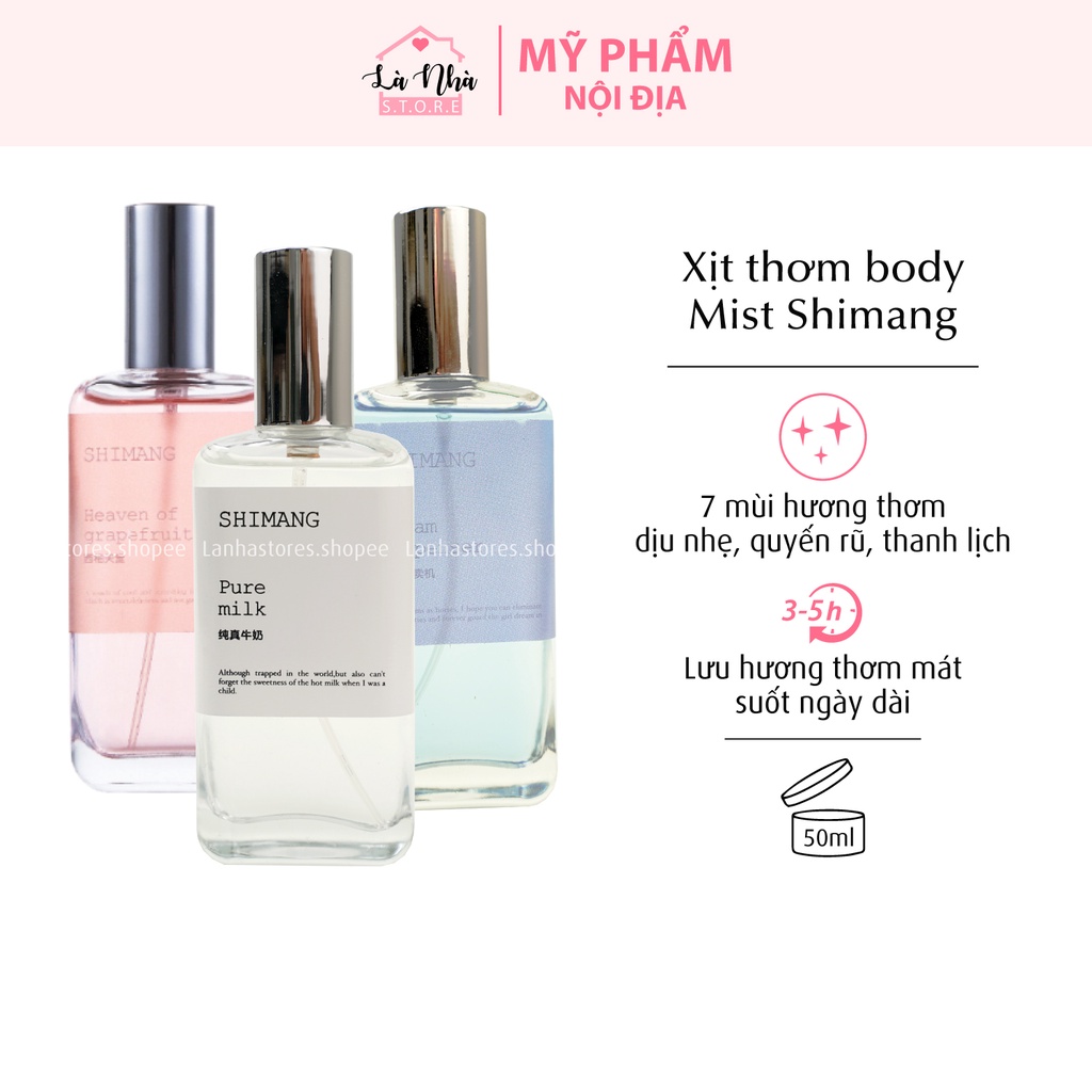 Xịt Thơm Toàn Thân ShiMang Body Mist 50ML Hàng Chính Hãng