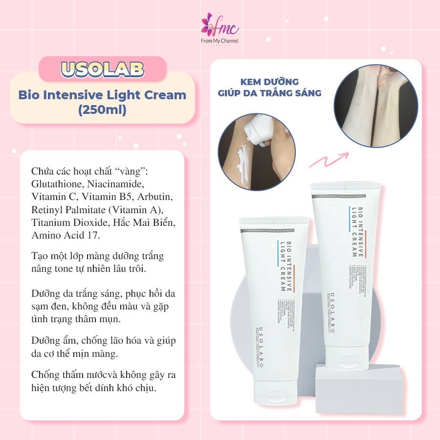 Bộ Đôi Dưỡng Trắng Cho Da Body Usolab  + Tặng 1 túi chườm giảm đau bụng