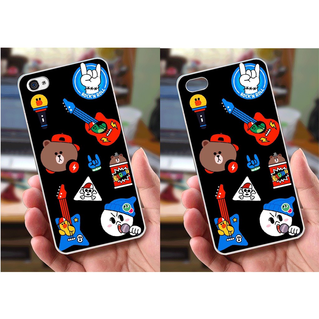 Ốp lưng iPhone 4 / 4S (dẻo viền trắng trong) - Hình Gấu Brown, Gấu Trúc , Heo Con