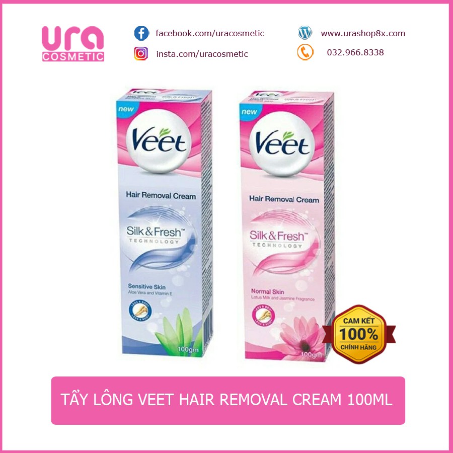 Kem Tẩy Lông Veet Silk &amp; Fresh 100 ml