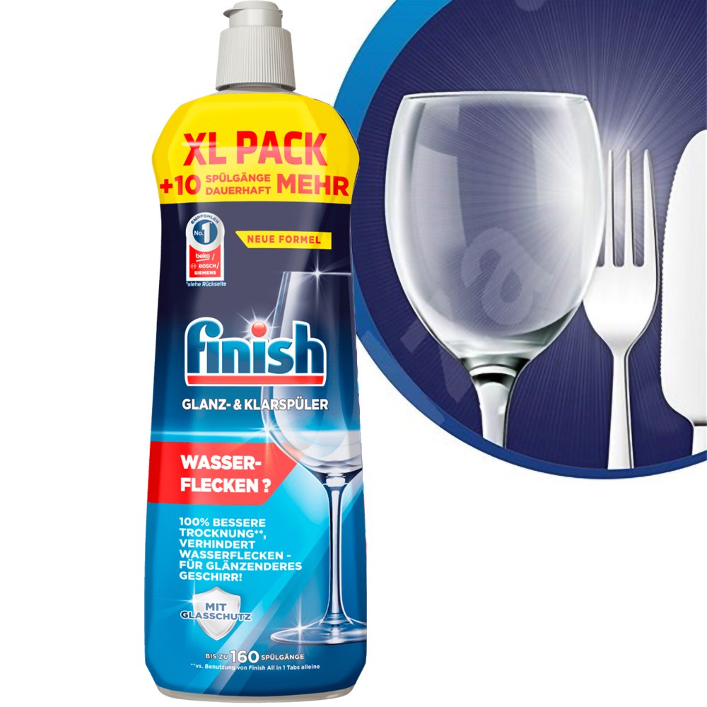 Nước Làm Bóng Bát Đĩa Finish Tạo Độ Sáng Bóng Hoàn Hảo Ngăn Đốm Nước Nhập Khẩu Châu Âu Chính Hãng Chai 800ml