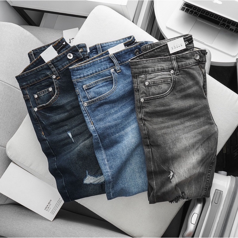 Quần jean nam ống ôm - jean co giản - nhiều màu thời trang