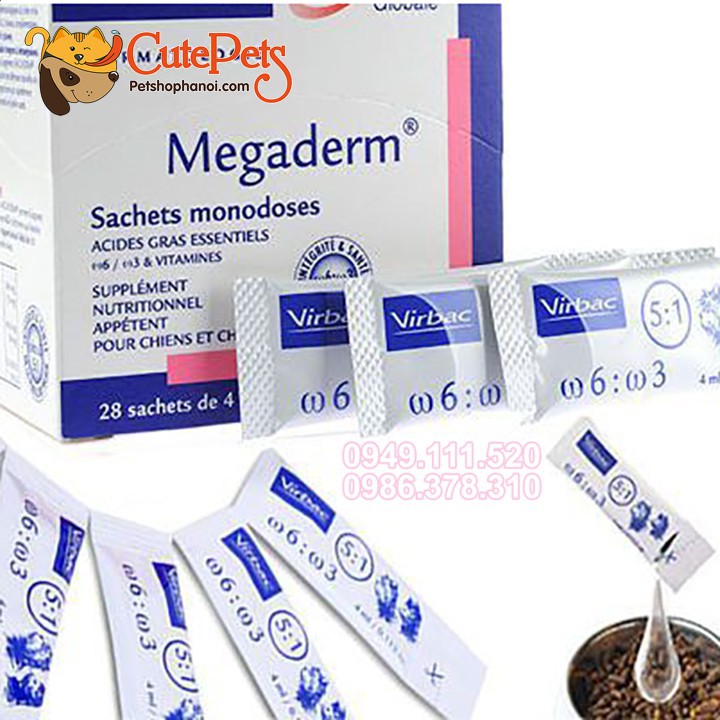 ❤️FREESHIP ❤️ Gel Dưỡng Lông Megaderm Virbac- CutePets Phụ kiện chó mèo