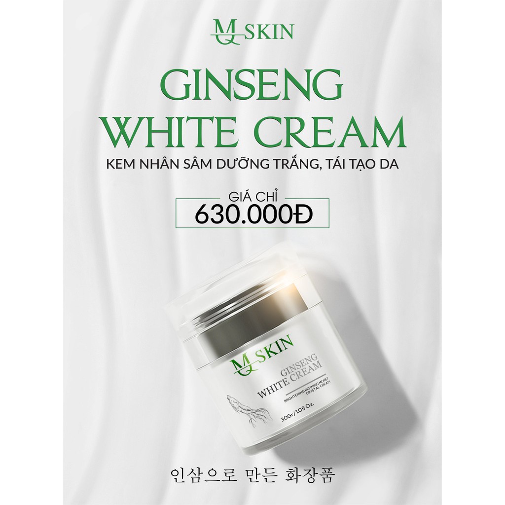 MQ SKIN Ginseng Whitenning Face Cream 30g - Kem dưỡng trắng và tái tạo da