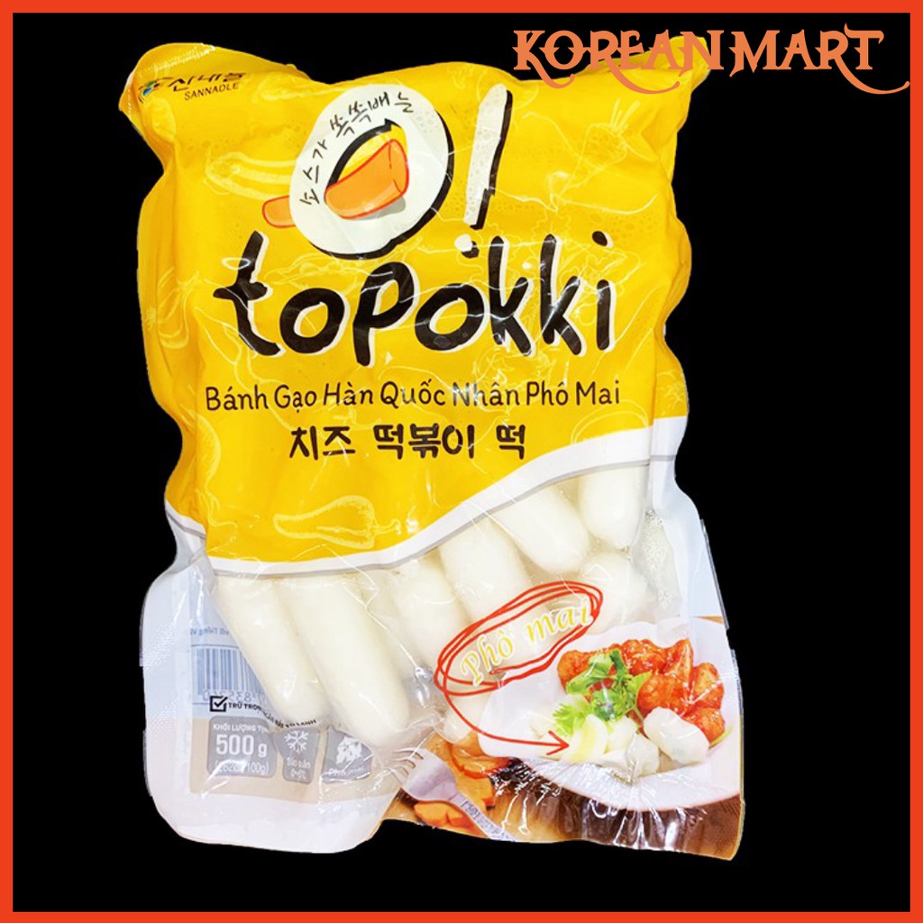 0.5kg Bánh Gạo Tokbokki Nhân Phô Mai Sanadle Hàn Quốc