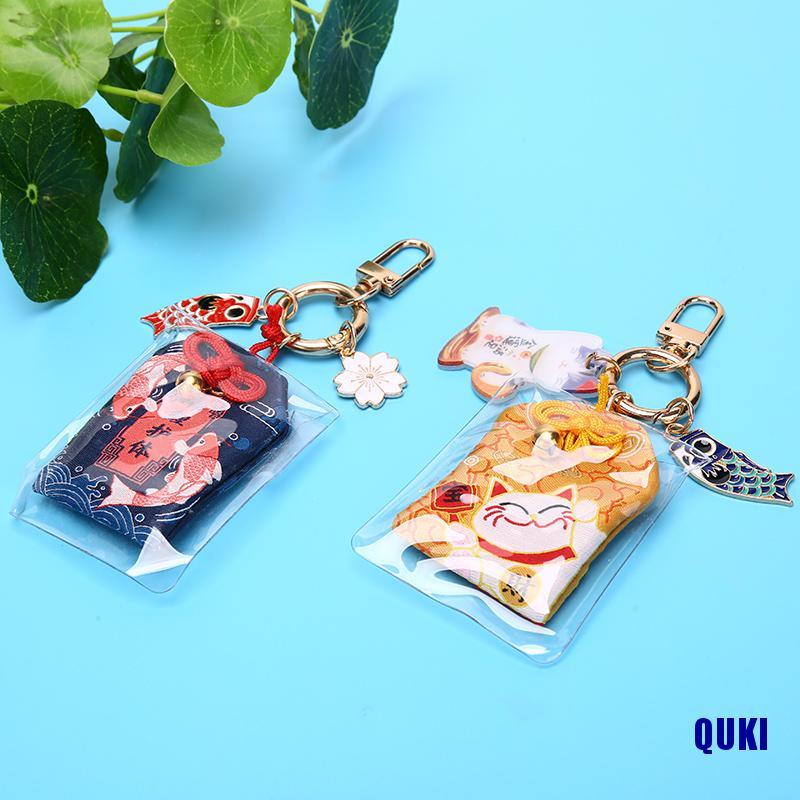 1 Móc Khóa May Mắn Quki Omamori Maneki Neko Dispel Misfortune