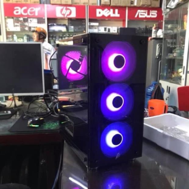 Bộ Case máy tính chơi game LOL Max setting. 3 Fan led, Vỏ kính cường lực trong suốt | WebRaoVat - webraovat.net.vn