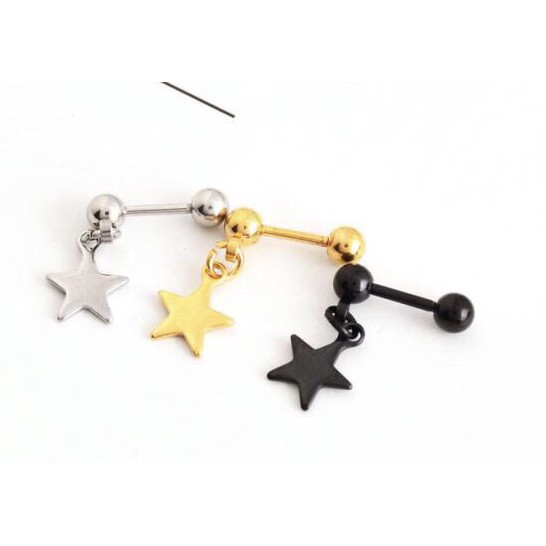 Star Earring khuyên tai titan ngôi sao nam nữ không gỉ không đen không dị ứng unisex