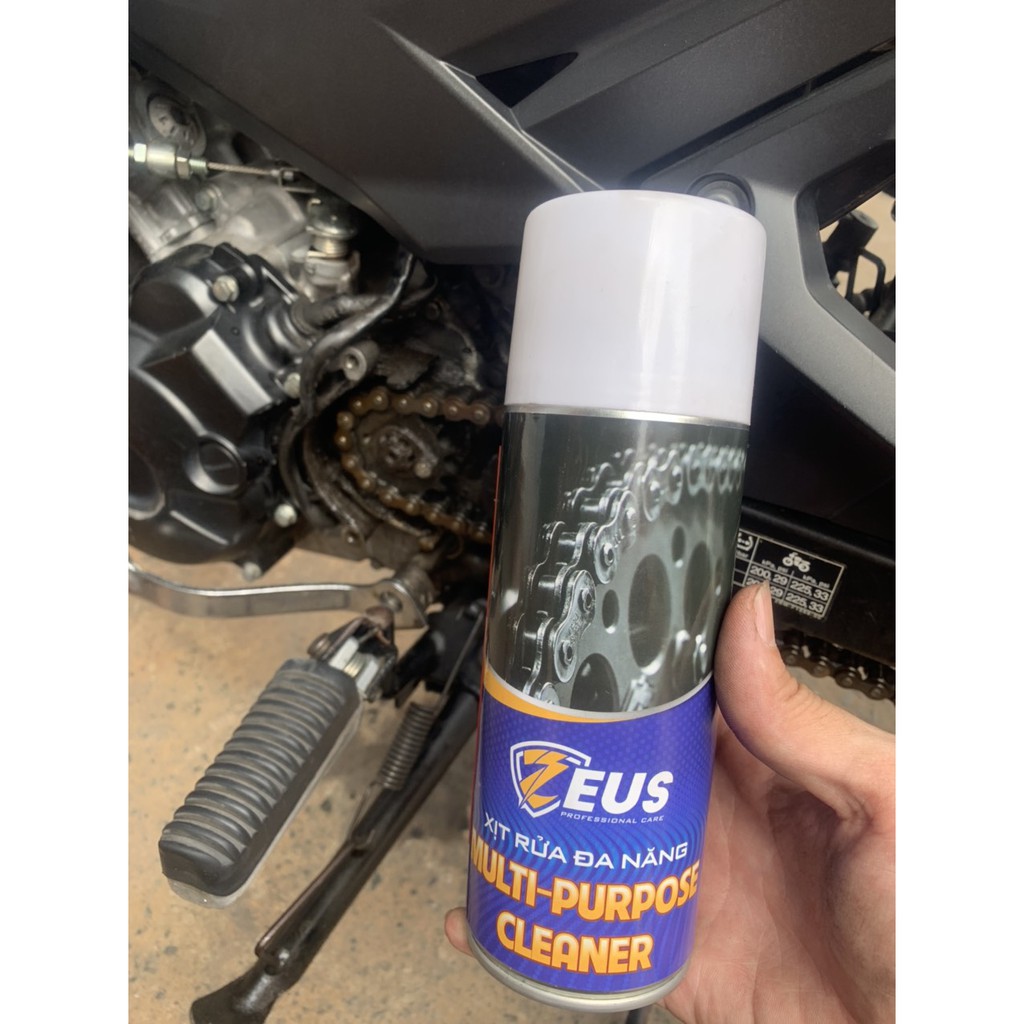 ♘❐Chai xịt Rửa sên xe máy ZEUS MULTI - PURPOSE CLEANER 400ml