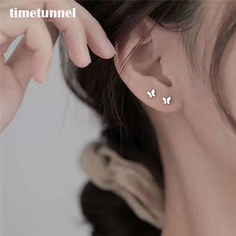 Bông Tai Mạ Bạc 925 Hình Cánh Bướm Đơn Giản Thời Trang