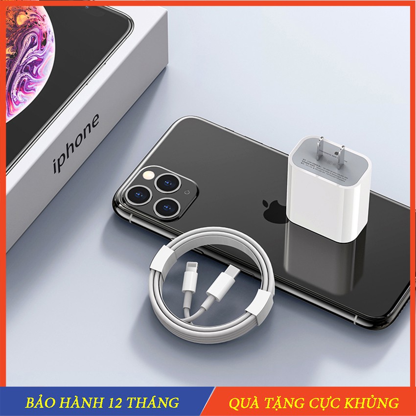 Sạc nhanh iphone 20W Cốc sạc 20w và dây sạc PD hỗ trợ sạc nhanh cho iphone 11/ iphone 11pro max , iphone 12 / 12 pro max