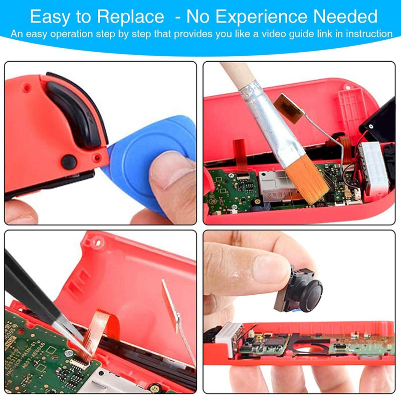 Bộ 2 gói phụ kiện sửa chữa thay thế cần điều khiển Joycon thích hợp cho Nintendo Switch với tuốc nơ vít chéo