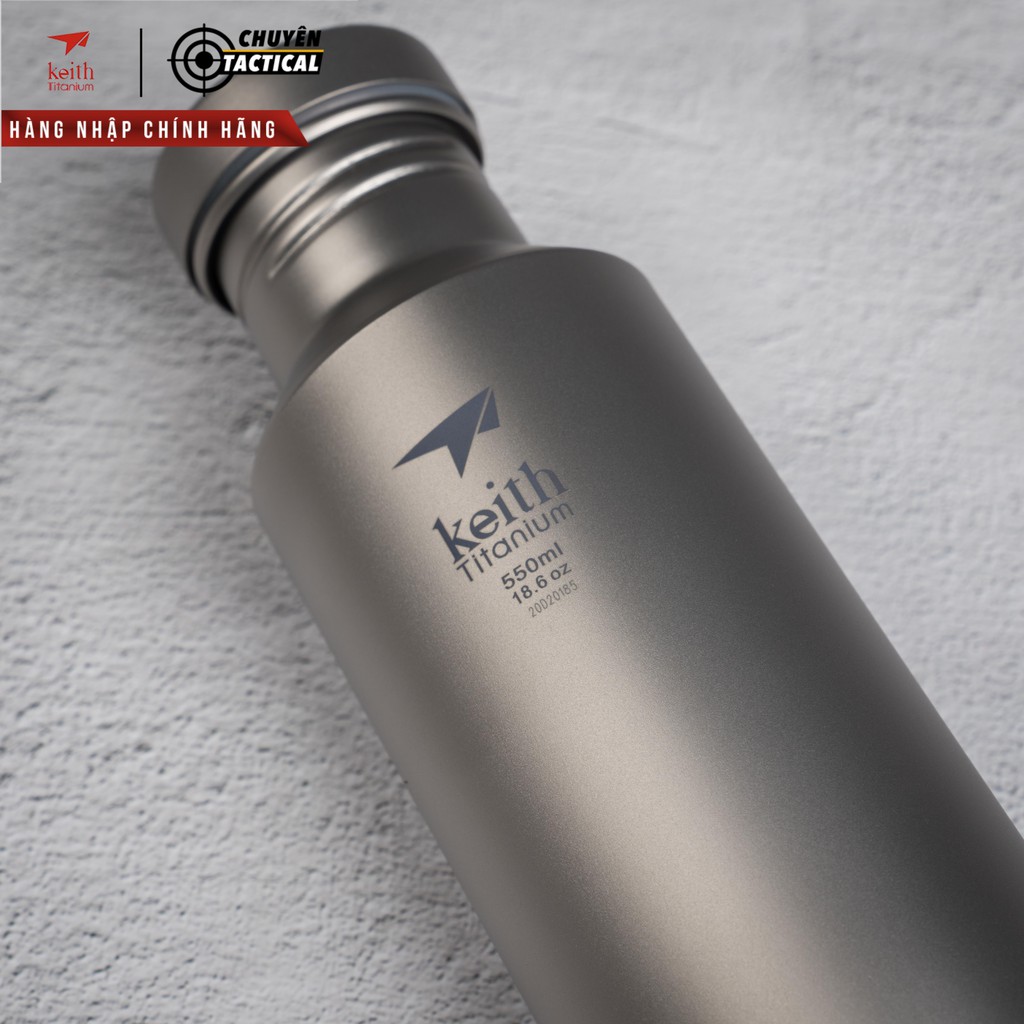 Bình nước Titanium 550ml Kèm Bao Vải Keith Ti3031