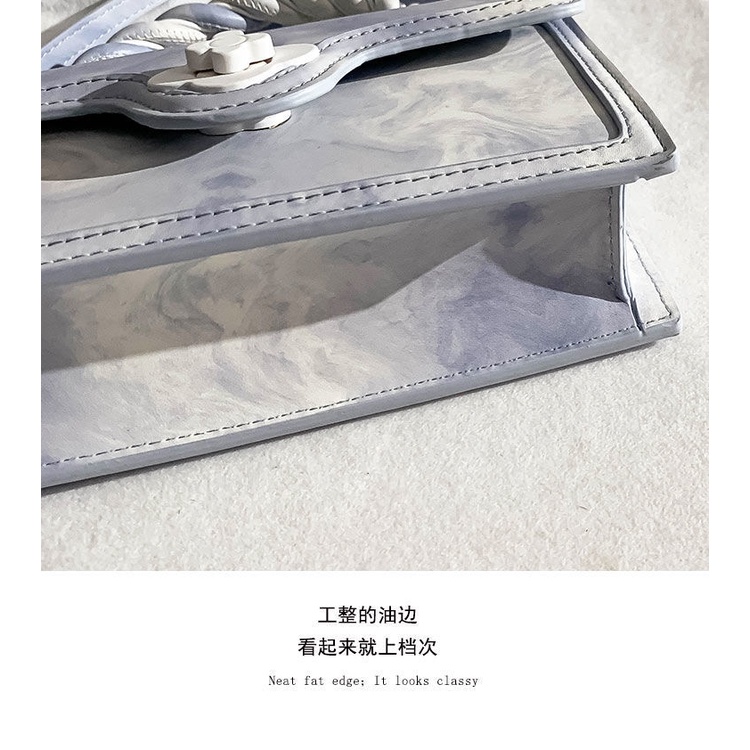 Túi Đeo Chéo Hình Vuông Nhỏ Màu Xanh Dương Thời Trang Mùa Xuân 2022 Dễ Phối Đồ Cao Cấp Cho Nữ