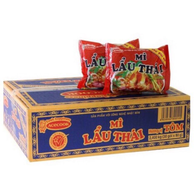 THÙNG MÌ LẨU THÁI ACECOOK 30 GÓI