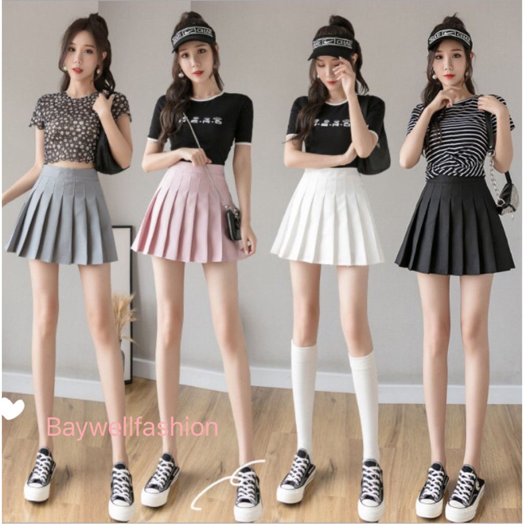 XS-3XL Women's Pleated Skirt Korean Student's Solid Color Mini A Waist - Closing | BigBuy360 - bigbuy360.vn
