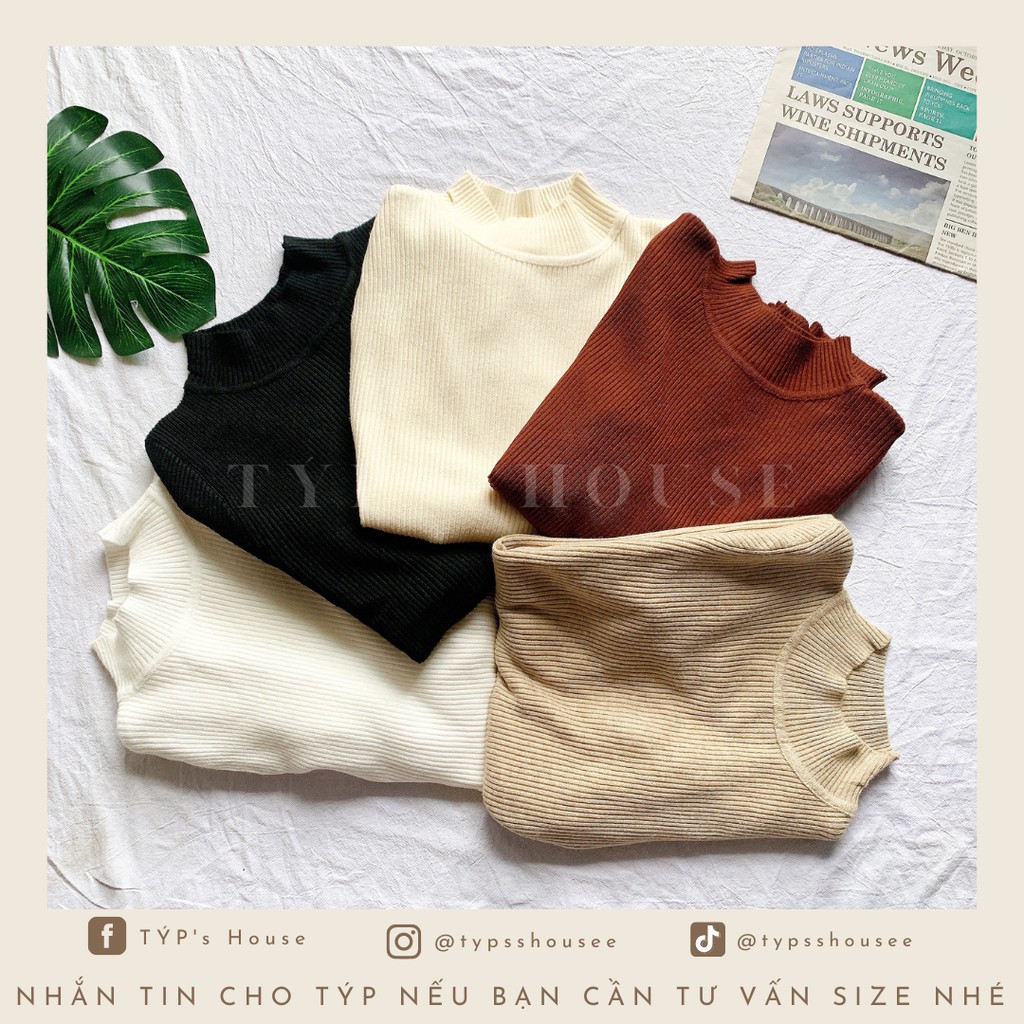 Áo len nữ cổ cao 3 phân [Ảnh Thật]