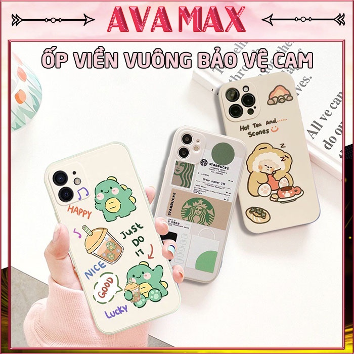 Ốp Lưng iPhone Cạnh Vuông Hàn Quốc Hot Thời Trang 6/6plus/6s/6splus/7/7plus/8/8plus/x/xr/xs/11/12/pro/max/plus/promax