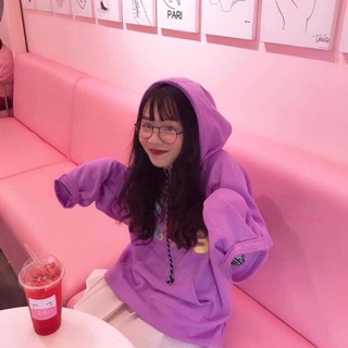 Áo nỉ hoodie bánh tím
