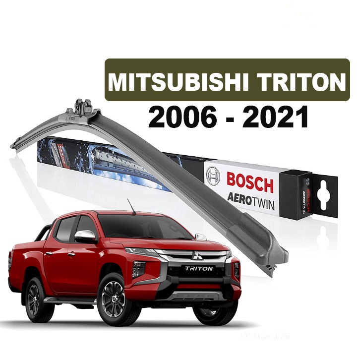 Gạt Mưa Xe Mitsubishi Triton Thương Hiệu BOSCH Aerofit Lưỡi Silicon Siêu Sạch
