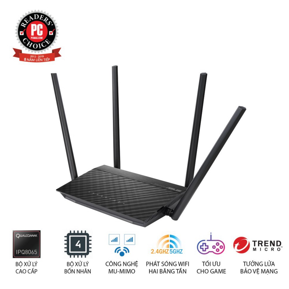 Router Wifi ASUS RTAC1500UHP (Dũng Sĩ Xuyên Tường) Chuẩn AC1500