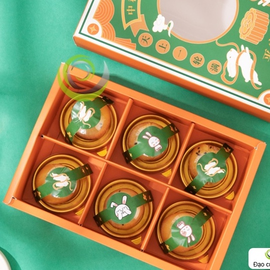 TEM DÀI DÁN DECAL DÁN ĐẾ HỘP BÁNH TRỨNG BÁNH TRUNG THU IN HÌNH THỎ NGỌC NHÃN DÁN NIÊM PHONG TRANG TRÍ BAO BÌ HỘP TD-0097