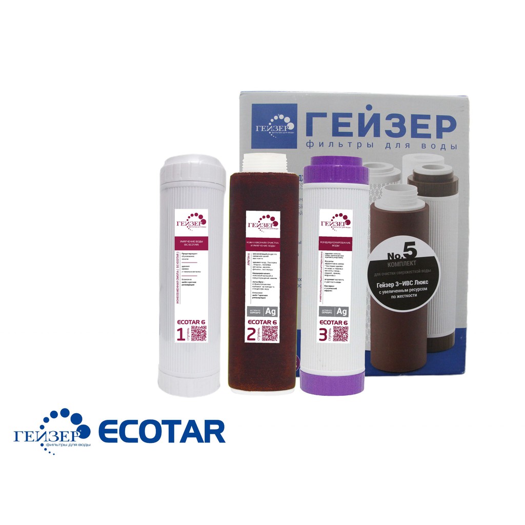 Bộ 3 Lõi lọc dùng thay thế cho máy lọc nước Nano Geyser Ecotar 6 - Hàng chính hãng nhập khẩu LB Nga