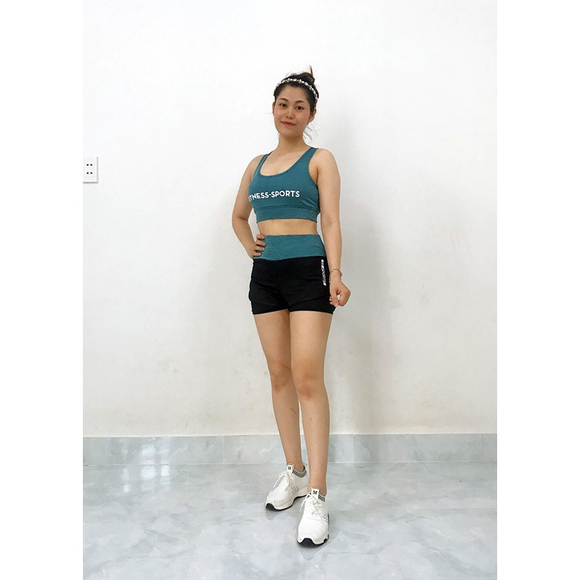 Bộ đồ tập Gym ( KENZI-23 ) Set quần đùi short thể thao và áo bra thể thao