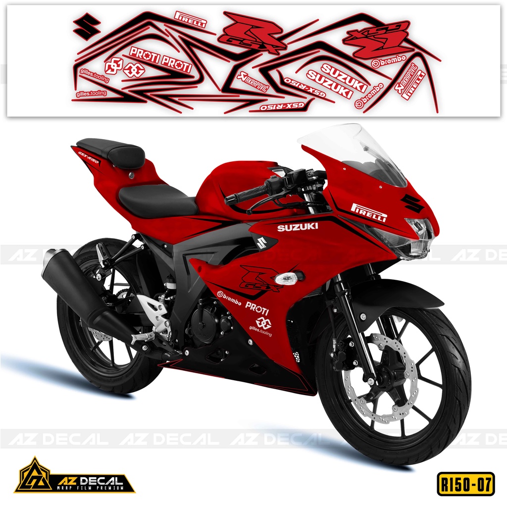 Tem Rời Xe GSX R150 Nhiều Lựa Chọn Màu - Phong Cách Tem Chỉ | GSX R150-07 | Decal PVC Chống Nước, Dễ Dán