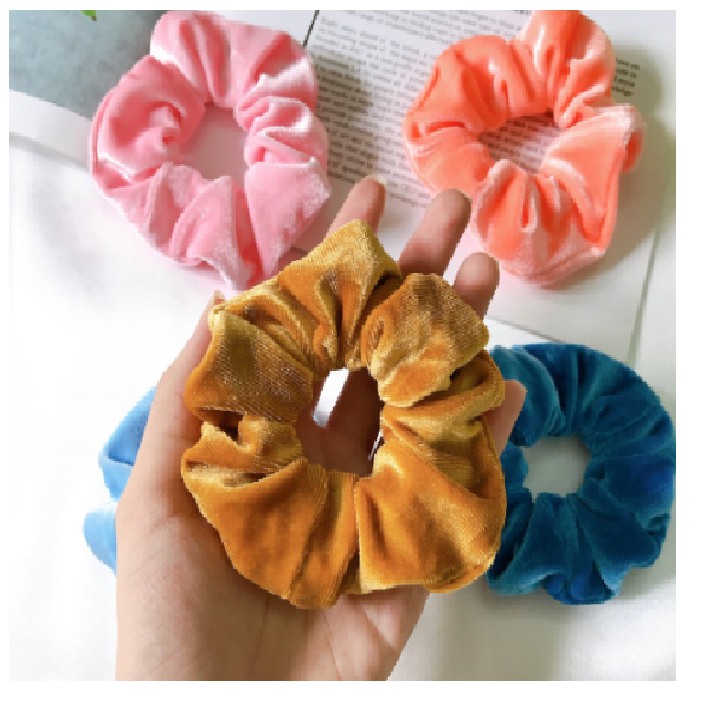 Buộc tóc scrunchies vải nhung