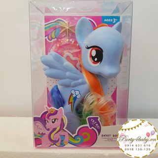 NGỰA PONY XANH CÓ ĐÈN - 25CM